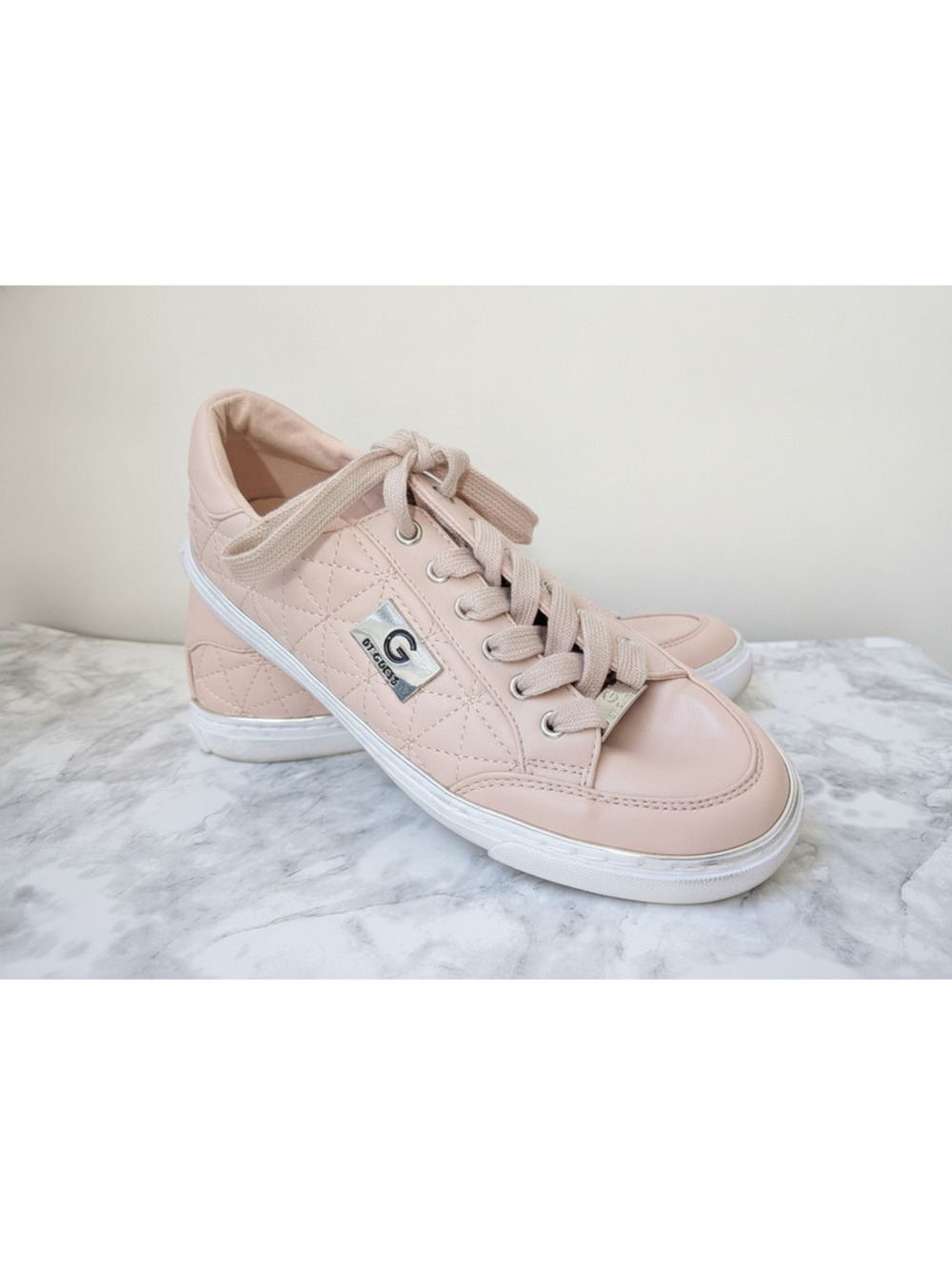 G by Guess Women's Omerica Quilted Fashion Sneakers Light Pink size 7